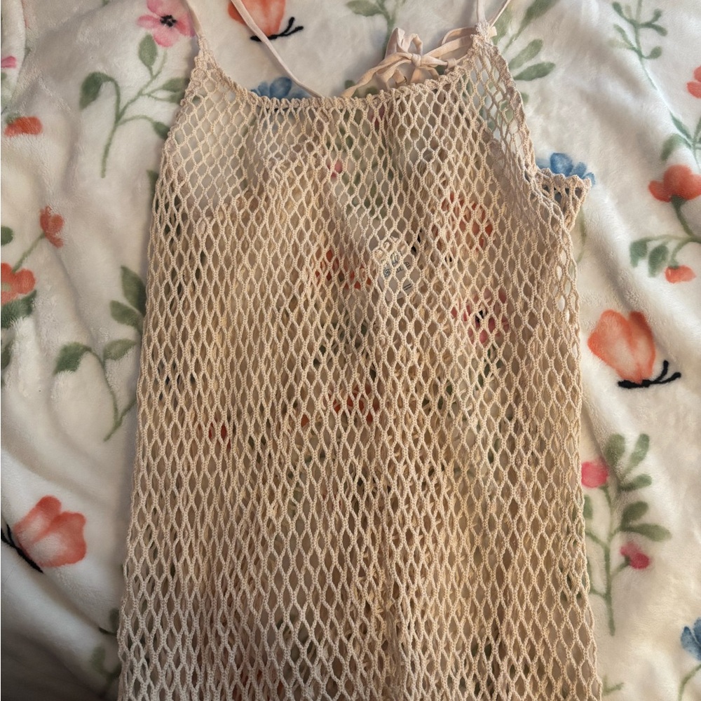 Wild Fable Cream Fishnet Dress Size M